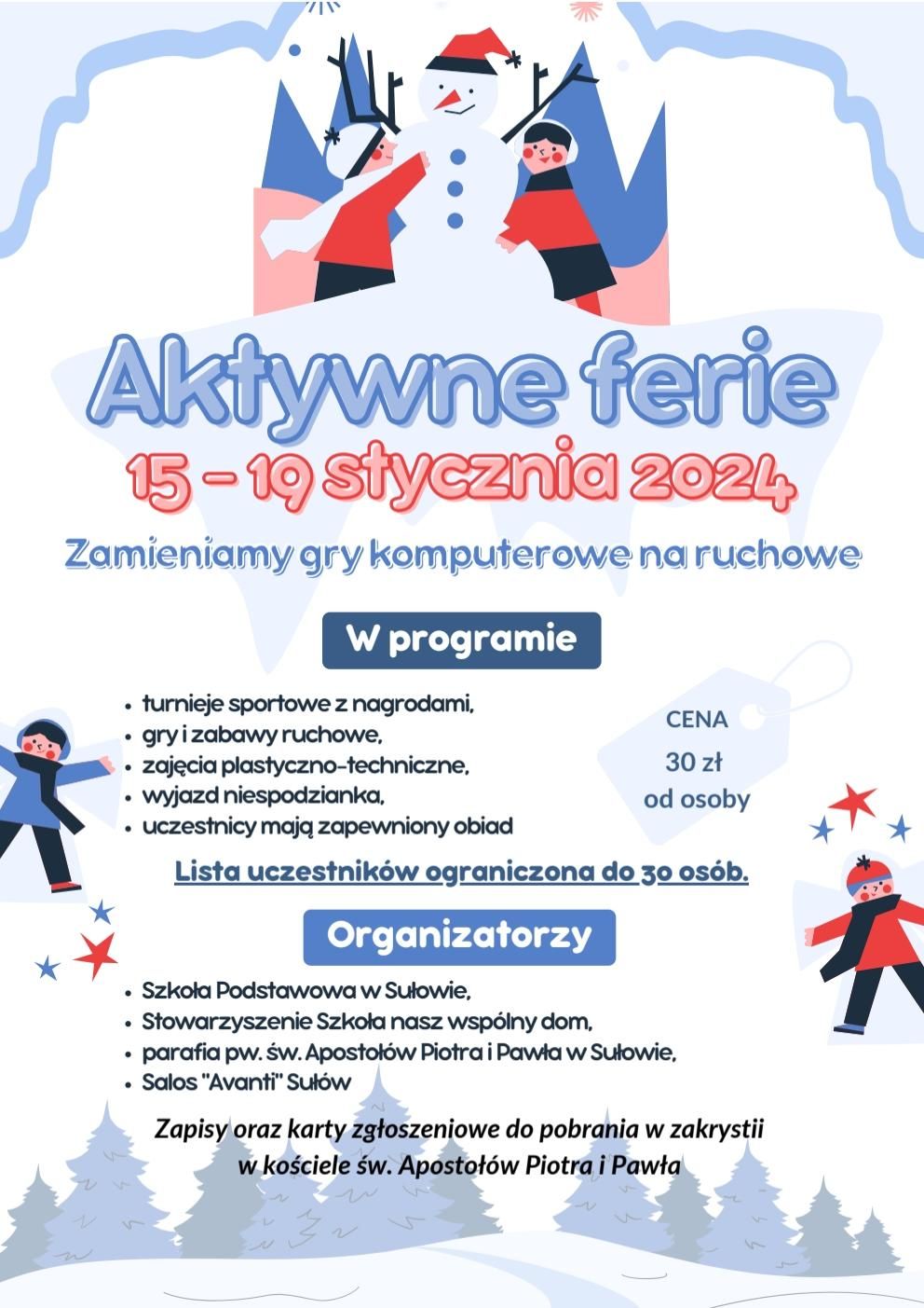 Ferie Zimowe – Warszaty Szkolne